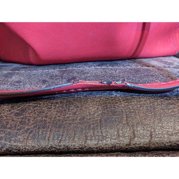 Coach Peyton Leather Large Tote Solid Coral Pomegranate 13" X 12" X 5" F27349 - Picture 12 of 13